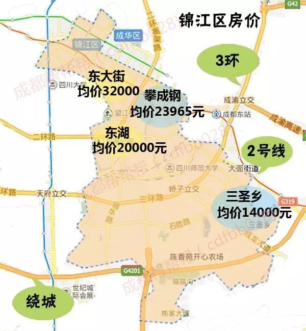 成都2月房价地图:主城区均价13854元/㎡,终于降了!