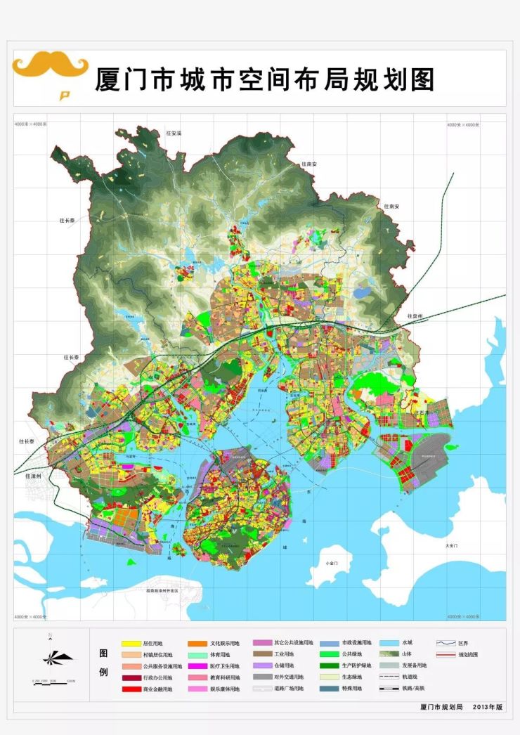 每个新区都有个高帽,我们来看看厦门的城市规划图和地铁规划图就