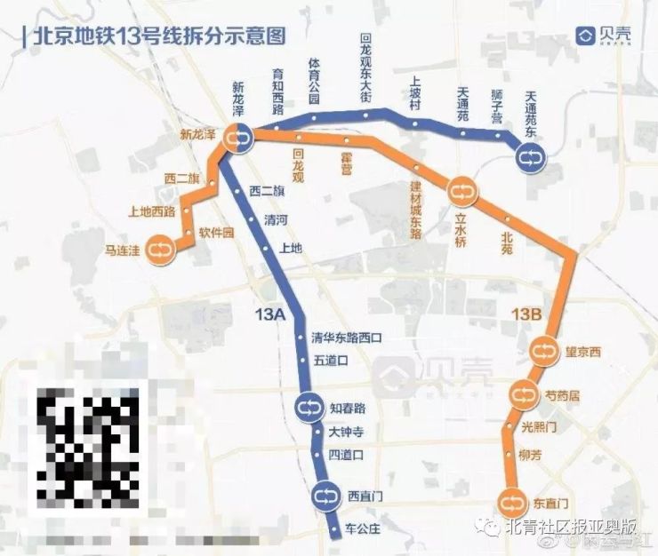 据了解,地铁13号线的线路调整与京张高铁工程有关,在京张高铁