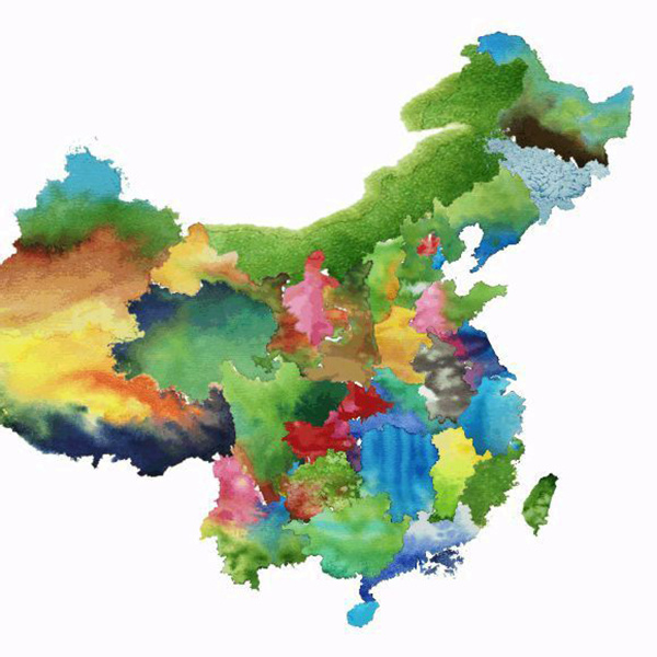 水墨版中国34个省级行政区地图,来看看我家昭通什么样