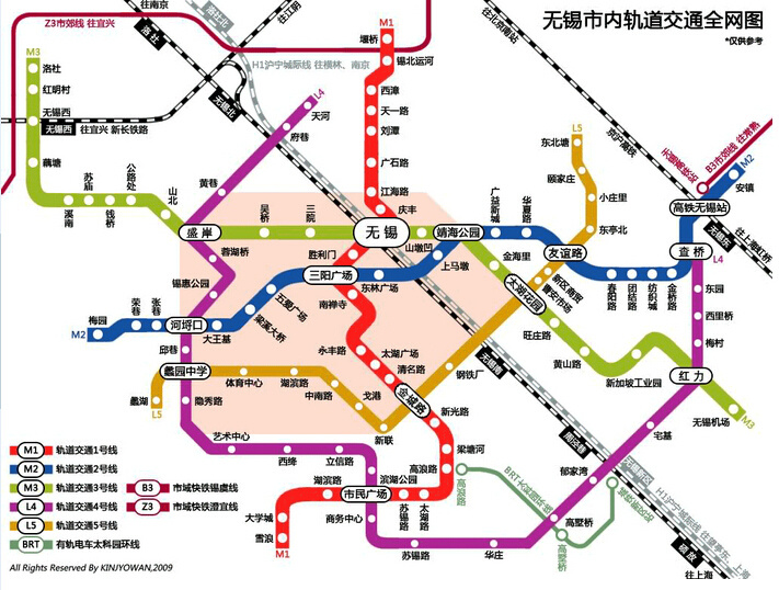 无锡地铁3号线,4号线何时开通? 细看锡城轨道交通图!