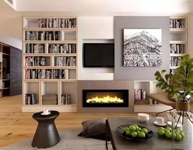 那就把电视背景墙做成书柜啊,让"知识"来装饰你的家.