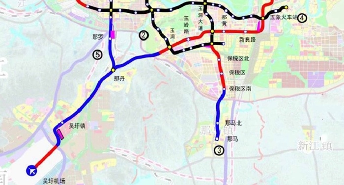 南宁最新地铁规划图有变动新增机场线,武鸣