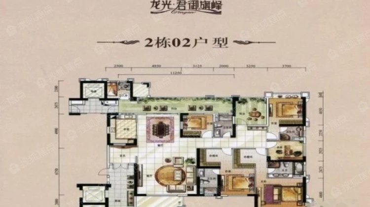 龙光君御旗峰 238平南北大5房 带子母车位 业主诚心放
