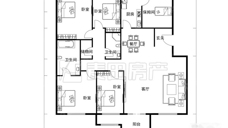 有房本,褐石园 4室出售 户型方正 南北通透朝向