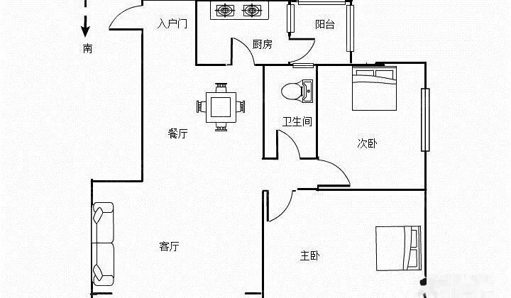 首付15万广鑫居 60万 2室2厅1卫,电梯房