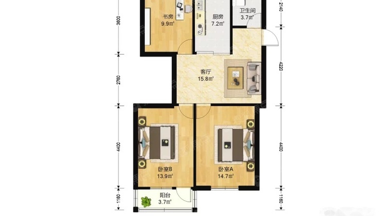 清塘新村 中装标准 满两年合库 全明户型诚意出售中