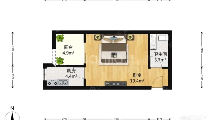 龙头寺公园旁 公园置尚清水单间配套 近轻轨 租金抵月供