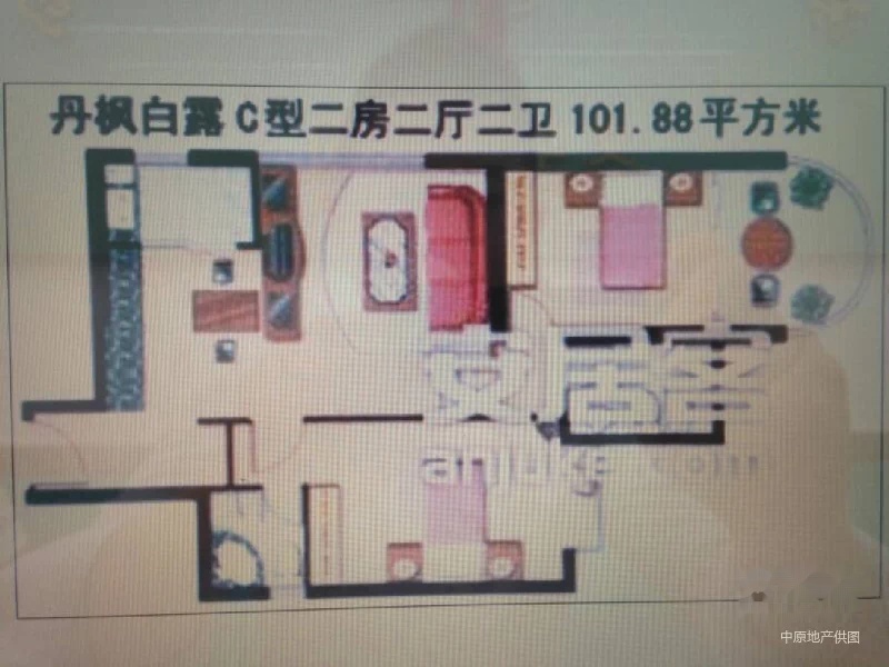 丹枫白露品牌物业 地铁口带 住家舒适 102平仅售420