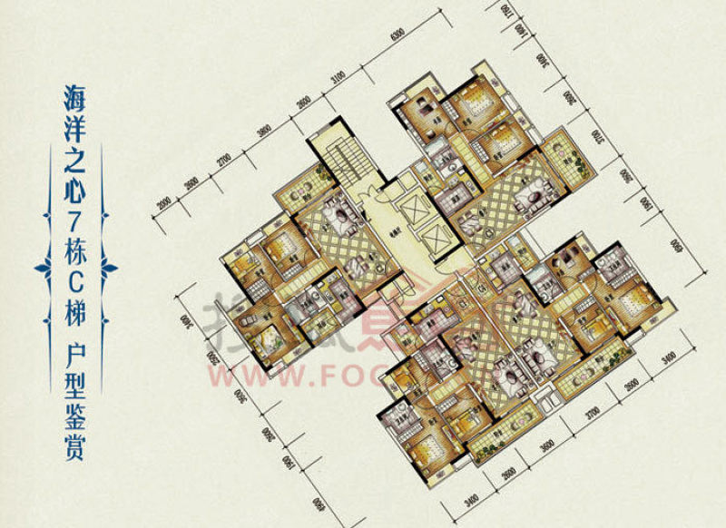 保利西海岸海洋之心7栋c梯户型_保利西海岸户型图