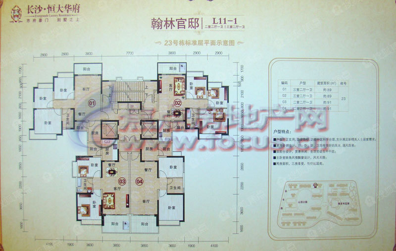 长沙恒大华府翰林官邸l11-1_长沙恒大华府户型图-长沙