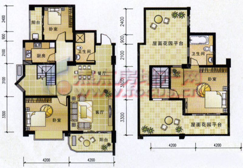 蓝水湾6a(1单元)跃层_蓝水湾户型图-成都搜狐焦点网