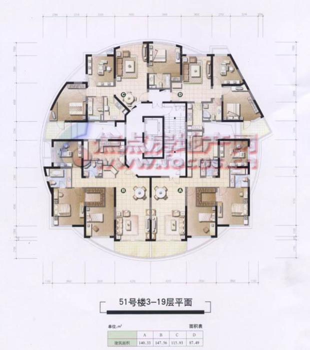 达安花园51号楼标准_达安花园户型图-上海搜狐焦点网