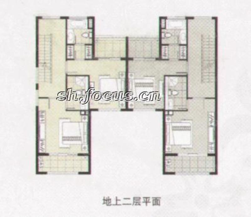 阳光花城阳光花城\双拼il型 地上二层平面_阳光花城户型图-上海搜狐