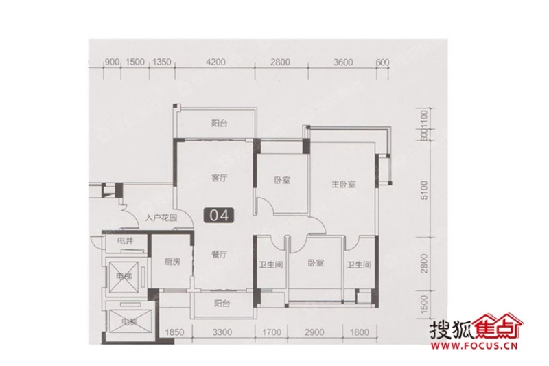 棕榈彩虹6/7栋04户型_棕榈彩虹户型图-中山搜狐焦点网