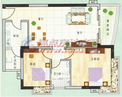愉景南苑二房二厅_愉景南苑户型图-广州搜狐焦点网