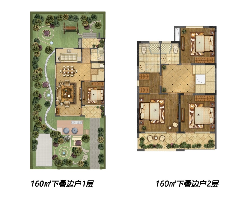 海信珠山小镇160平米下叠边户_海信珠山小镇户型图