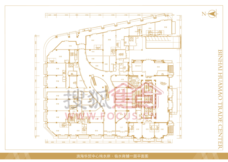 滨海华贸中心 纯水岸临水商铺一层平面图