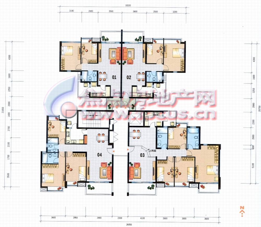 岭南新世界sun活晴趣c19栋标准层平面户型_岭南新世界户型图-广州搜狐