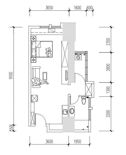 建发汇金国际66平米一居_建发汇金国际户型图-长沙搜狐焦点网