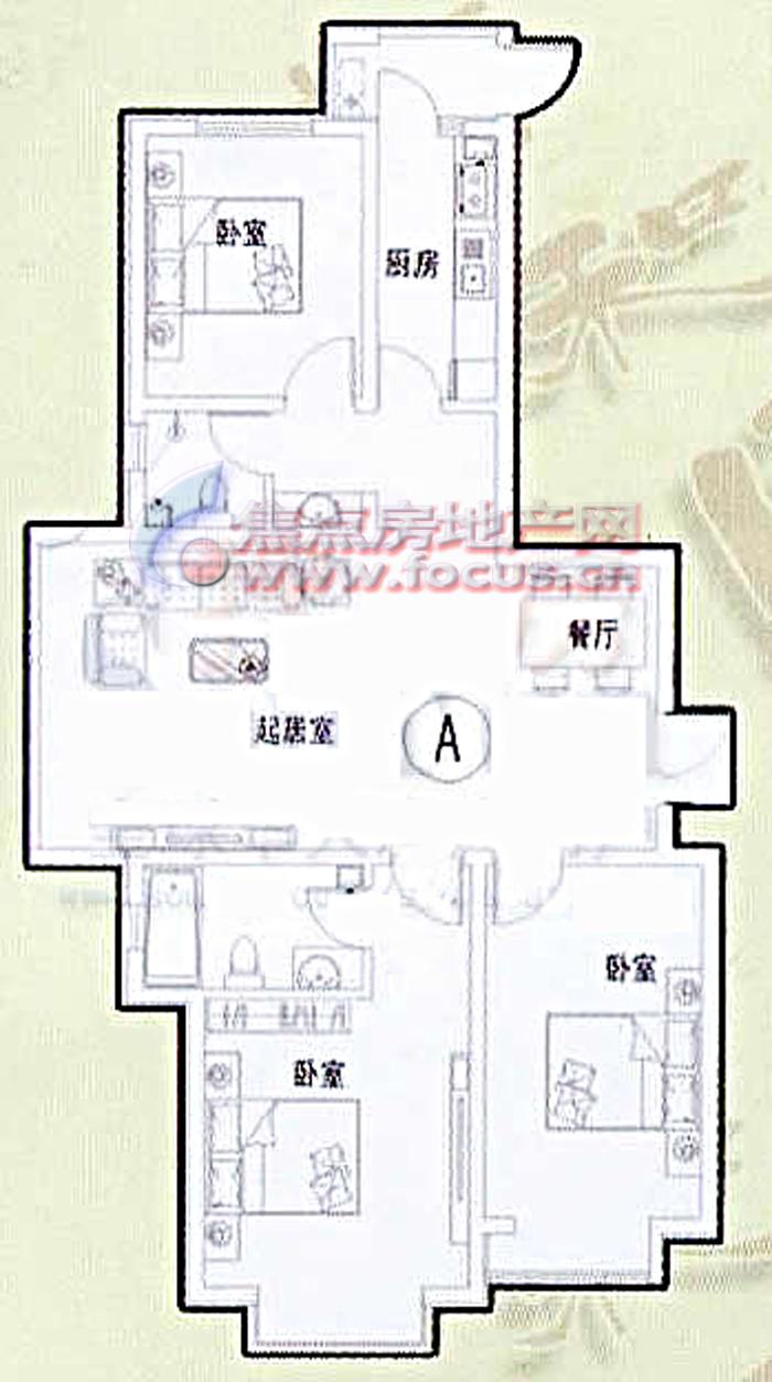 56平米丽景雅居三室两厅两卫一厨_怡情雅居相和园户型图-石家庄搜狐