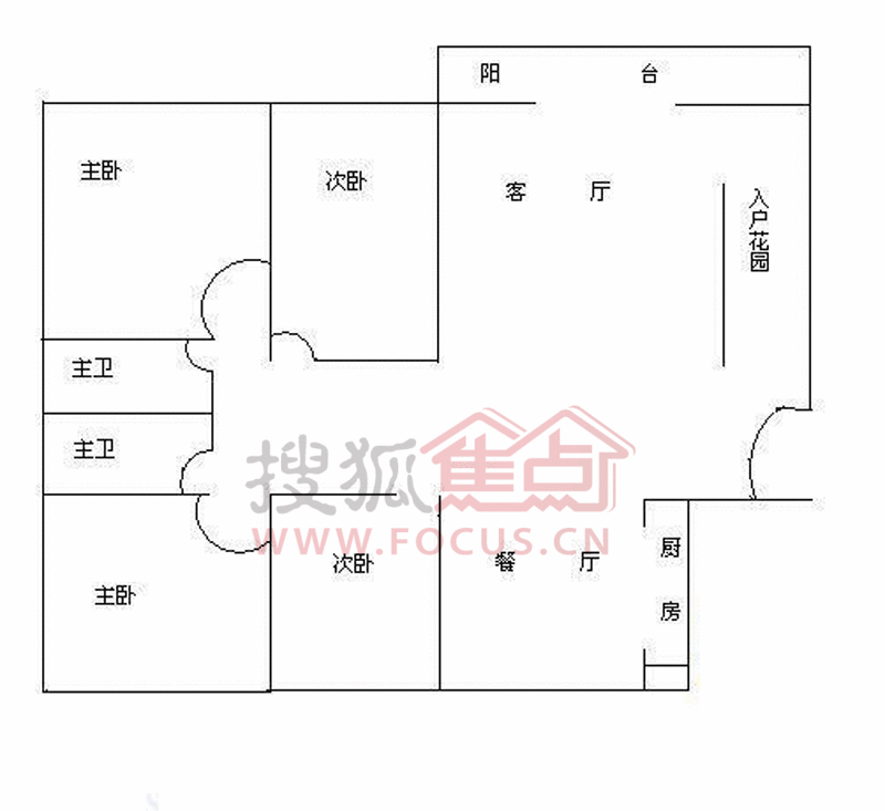 紫薇苑4室2厅2卫-120平_紫薇苑户型图-深圳搜狐焦点网