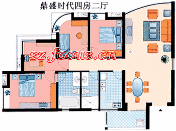 鼎盛时代4室2厅2卫1厨_鼎盛时代户型图-深圳搜狐焦点网