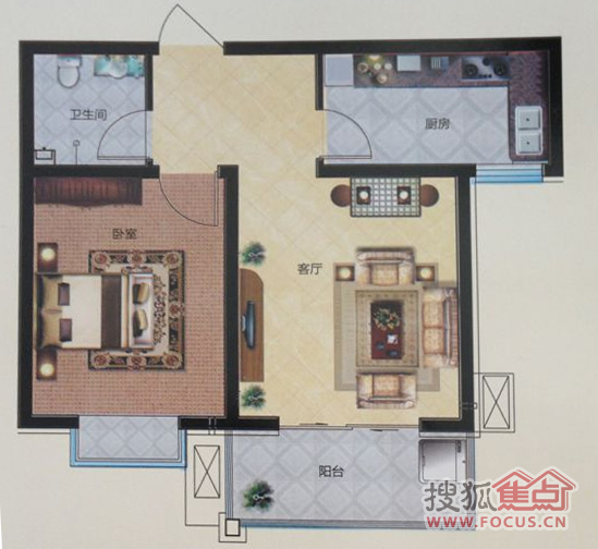 55平米两居_石门福地户型图-石家庄搜狐