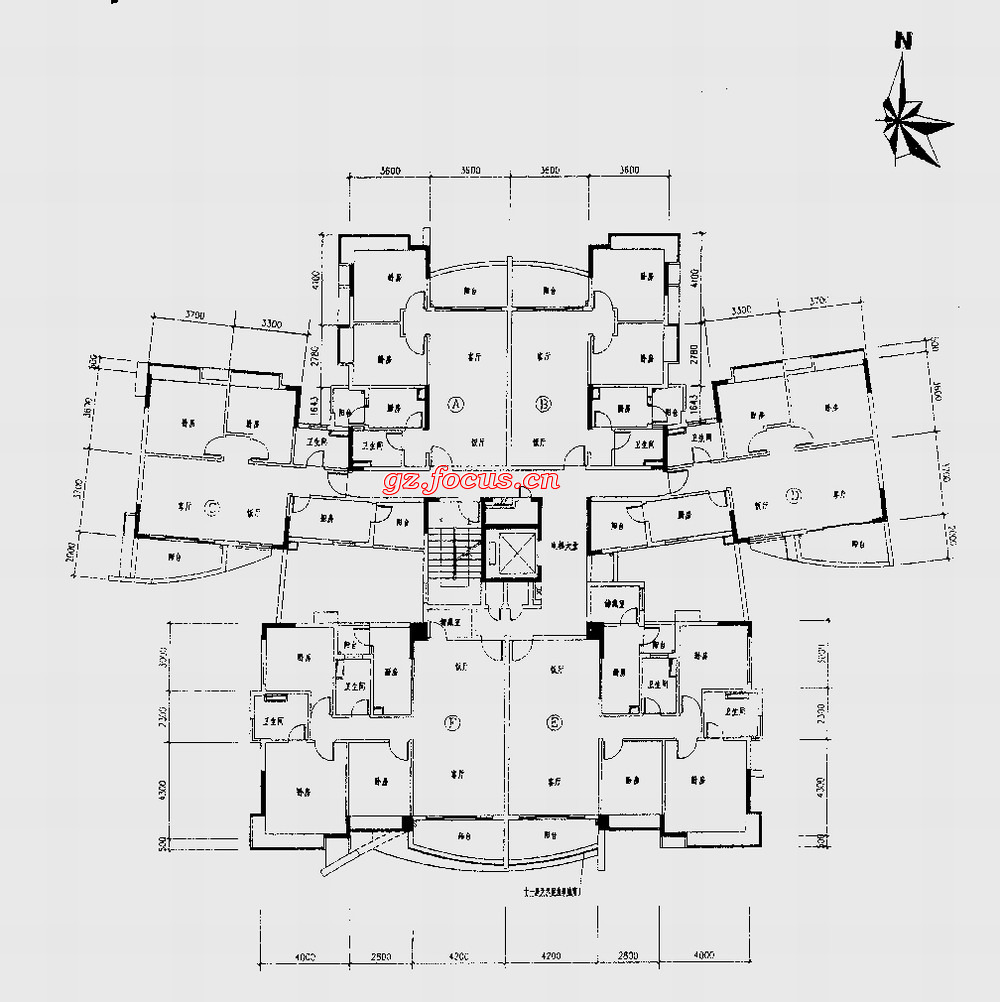 黄埔花园b4栋8-9层平面_黄埔花园户型图-广州搜狐焦点