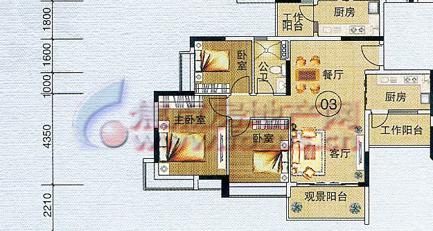 上城湾畔上城湾畔a12栋2-17层03单位_上城湾畔户型图