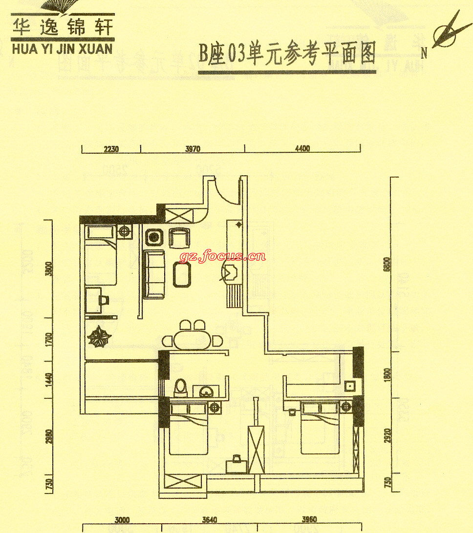 华逸锦轩b座03单元平面图_华逸锦轩户型图-广州搜狐