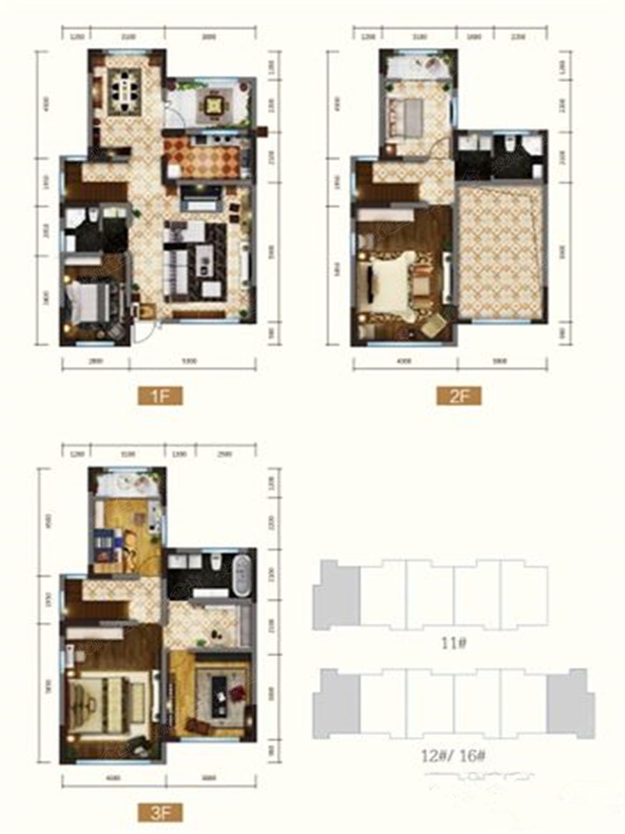 松江水岸唐宁联排别墅b3_松江水岸唐宁户型图-北京