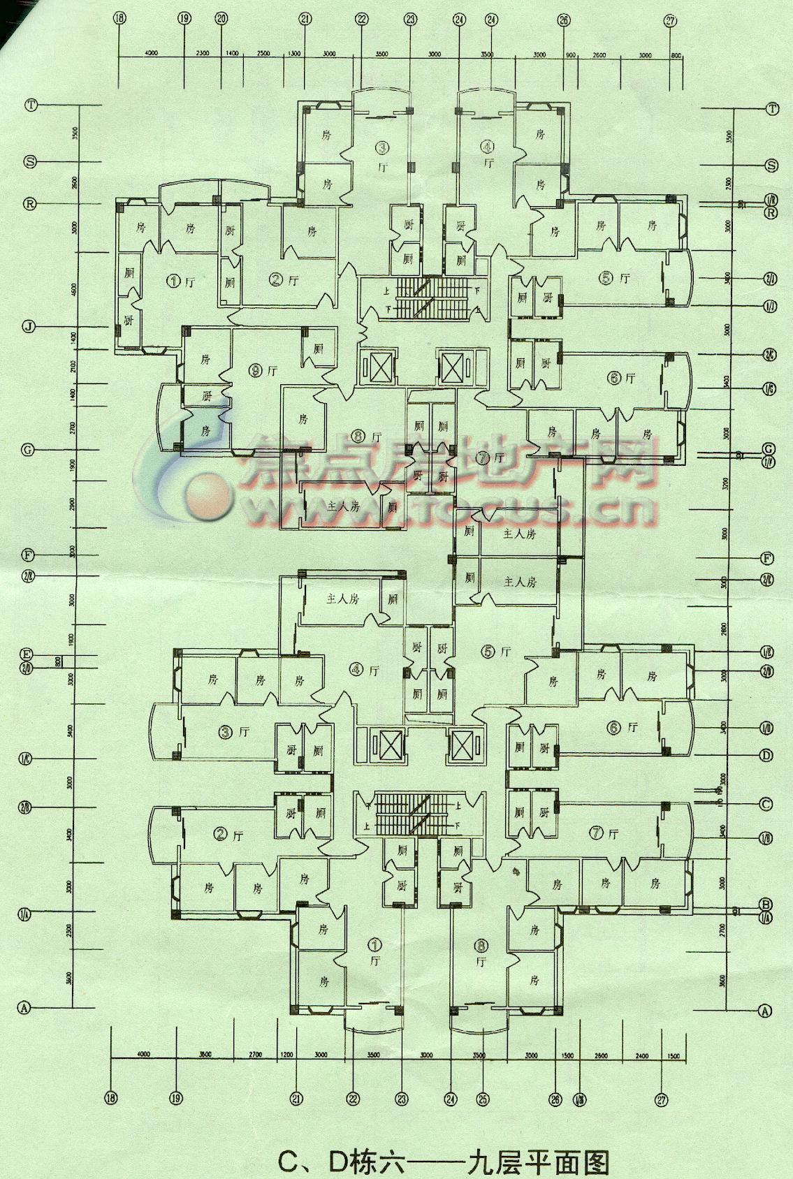 西华苑cd栋69层平面0室0厅0卫