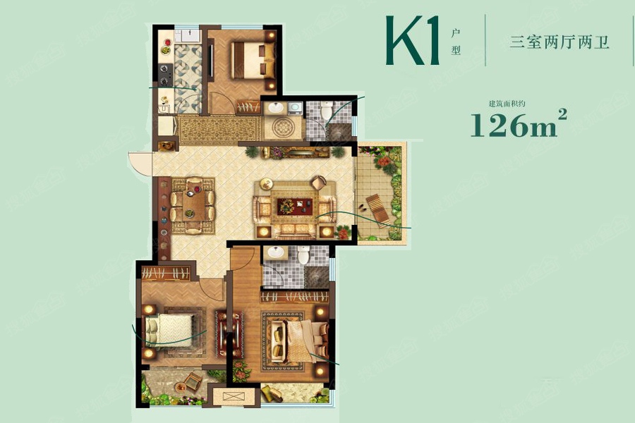 康桥原溪里二期k1_康桥原溪里户型图-郑州搜狐焦点网