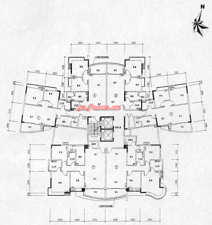 黄埔花园b5栋13-14层平面_黄埔花园户型图-广州搜狐