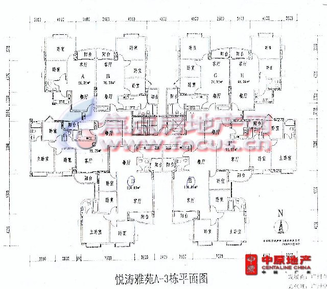 悦涛雅苑a-3栋平面