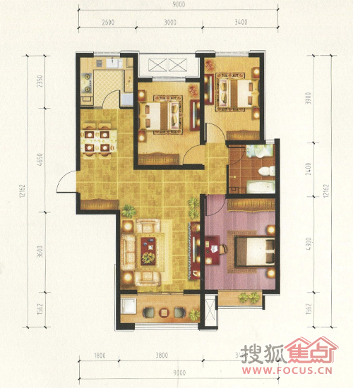 67平米c5户型_西溪诚园户型图-石家庄搜狐焦点网