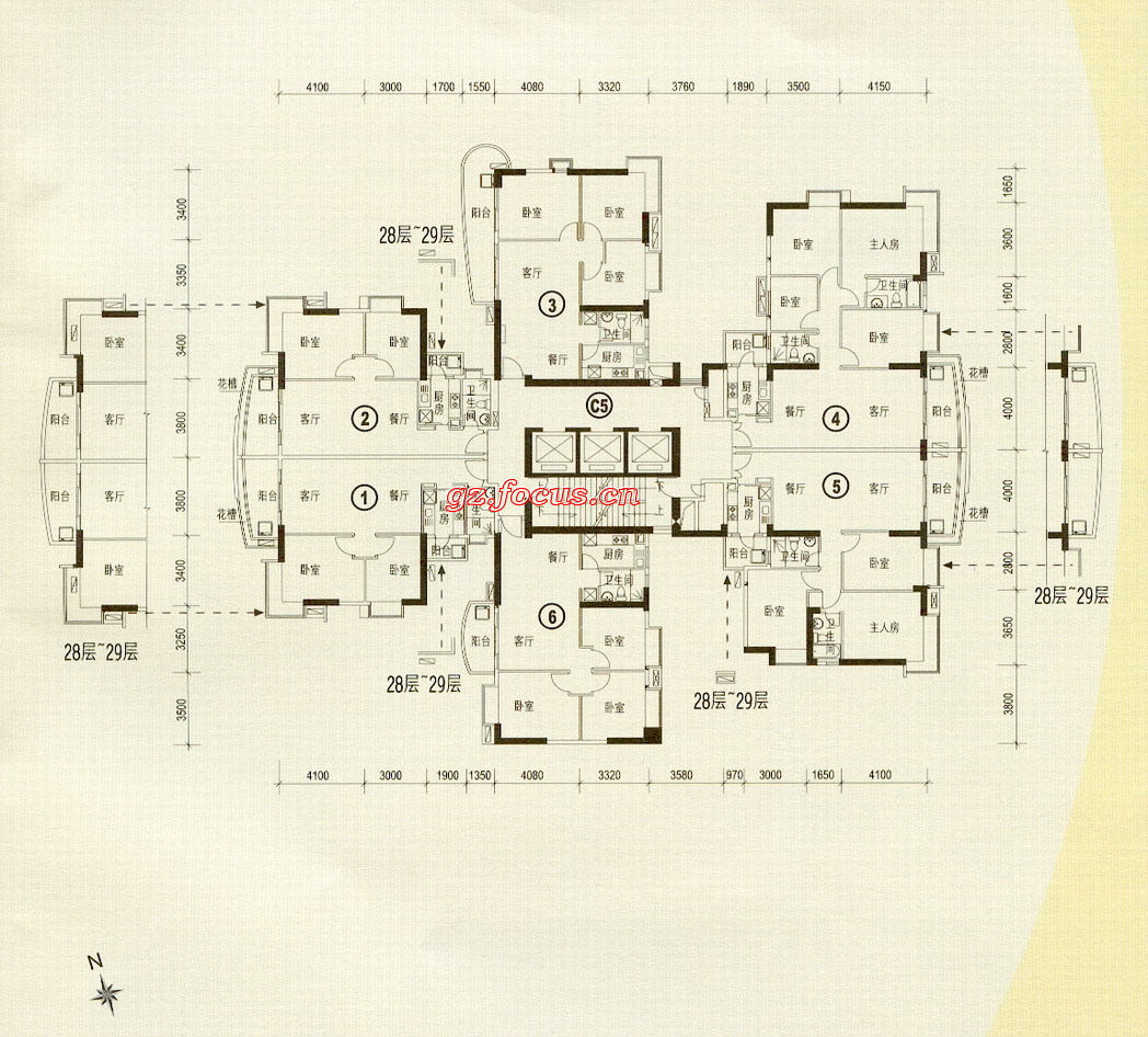 21-24层,28-29层户型_富力东堤湾户型图-广州搜狐焦点网