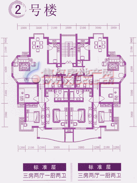 耀江文萃苑耀江文萃苑2号楼3室2厅2卫_耀江文萃苑户型图-杭州搜狐焦点