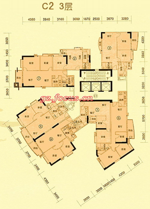 富力东堤湾c2-3层平面图_富力东堤湾户型图-广州搜狐