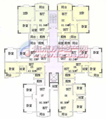 东圃广场翠盈轩2-10层平面图_东圃广场户型图-广州搜狐焦点网