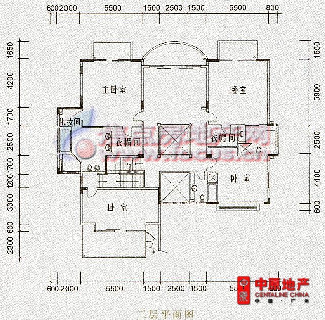 宏城花园别墅b型别墅二层平面