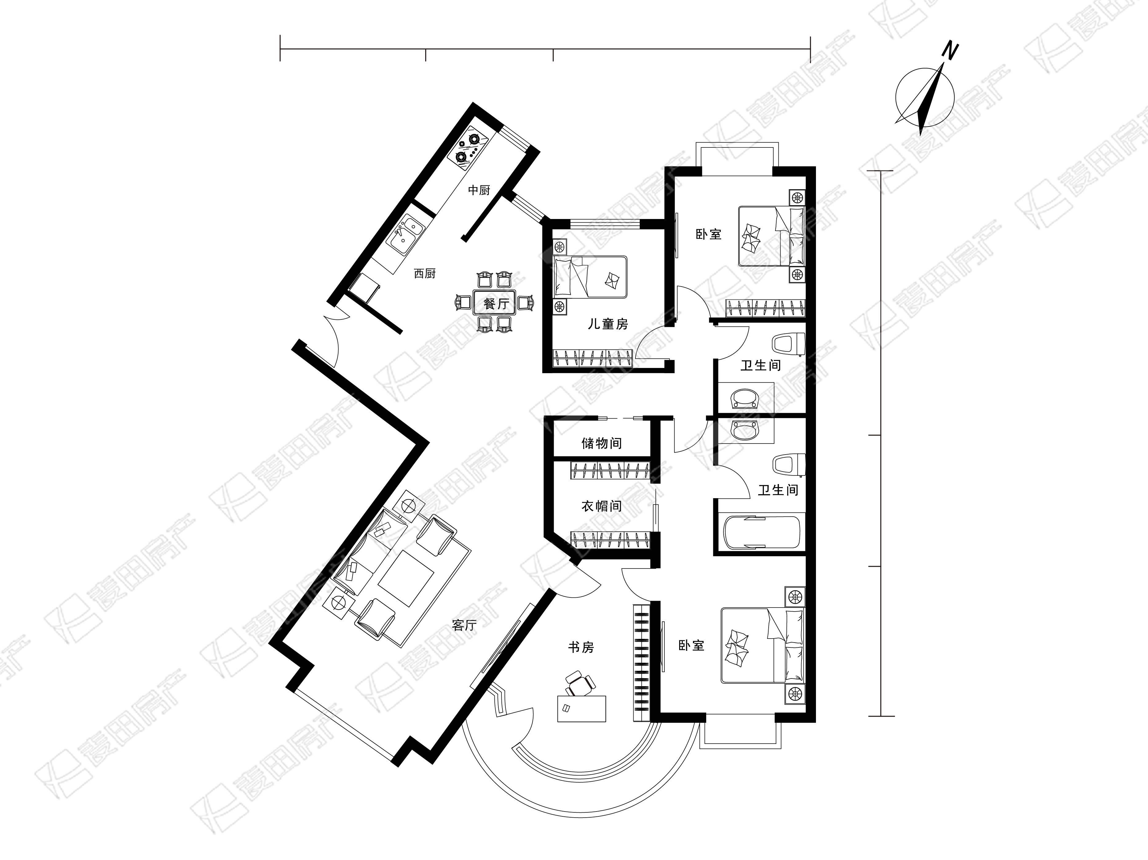 碧水云天 圆弧观景四居 西山美景尽收眼底 紧邻昆玉河