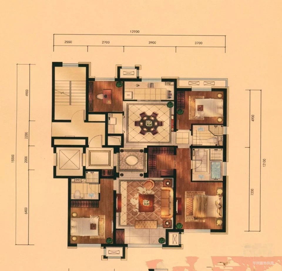 华润 润西山苑 四明格局 边户 精装 175平米960万
