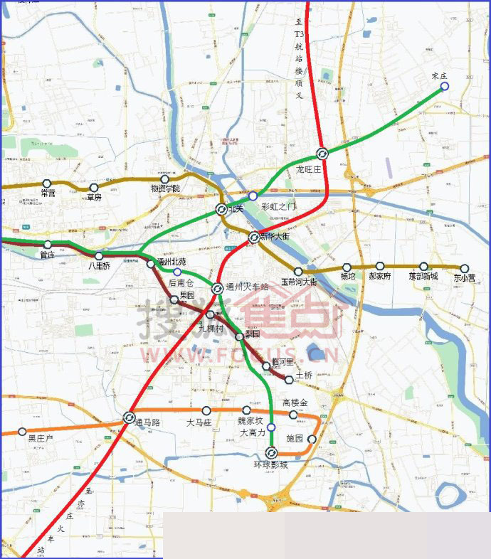 通州区地铁站地图图片