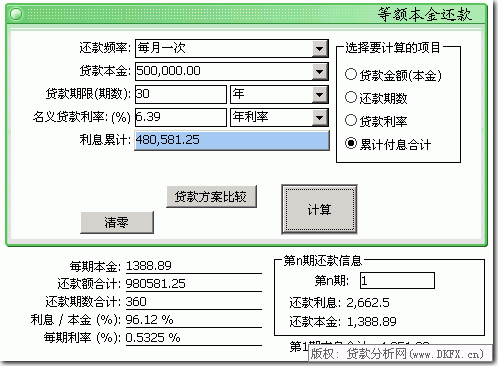 房屋贷款计算公式