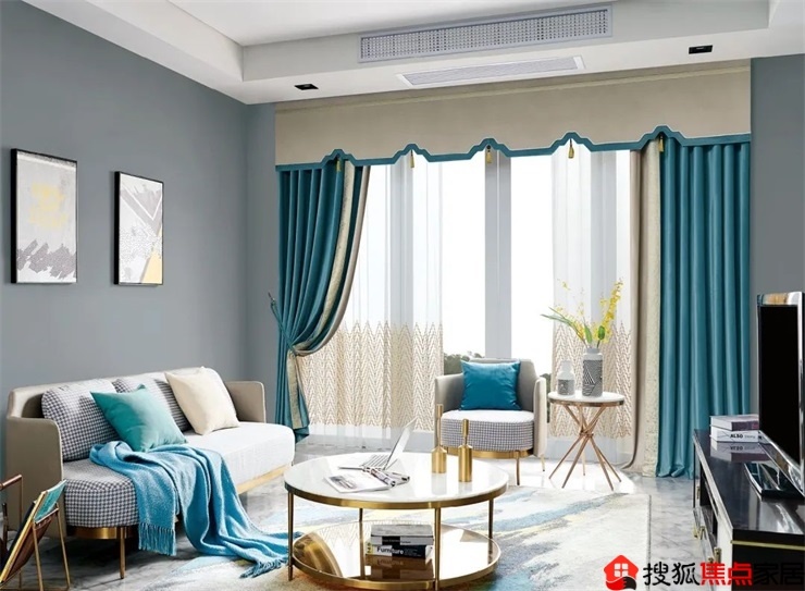 yaslan墙布窗帘美丽而静谧的颜色一阵清爽恬静风