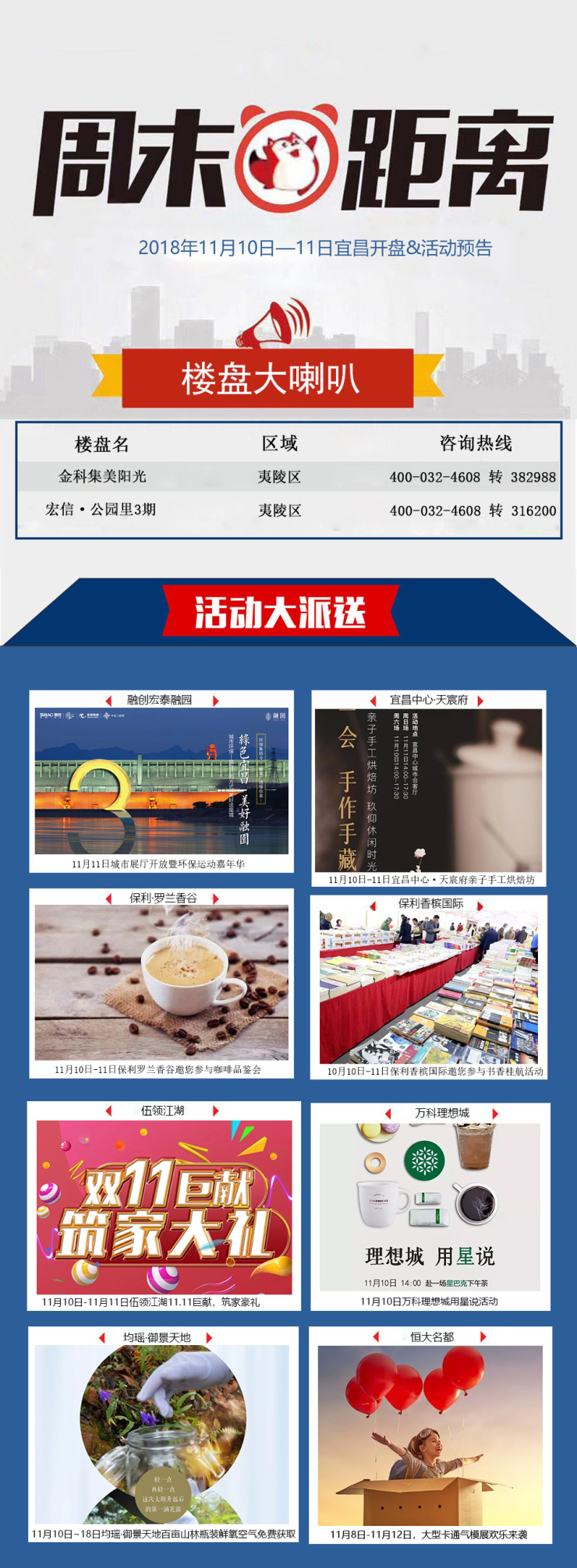 2018年11月10日-11日宜昌楼盘活动预告
