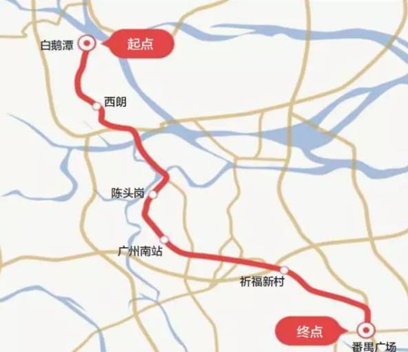 陈头岗-广州南站-祈福新村-番禺广场22号线(番禺广场至白鹅潭)线 