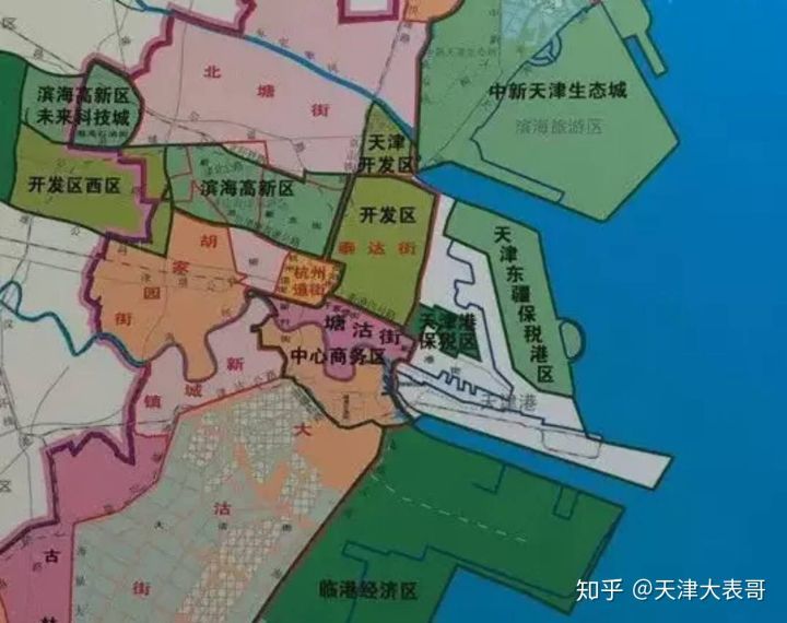 将塘沽,大港,汉沽,三个区域合并滨海新区